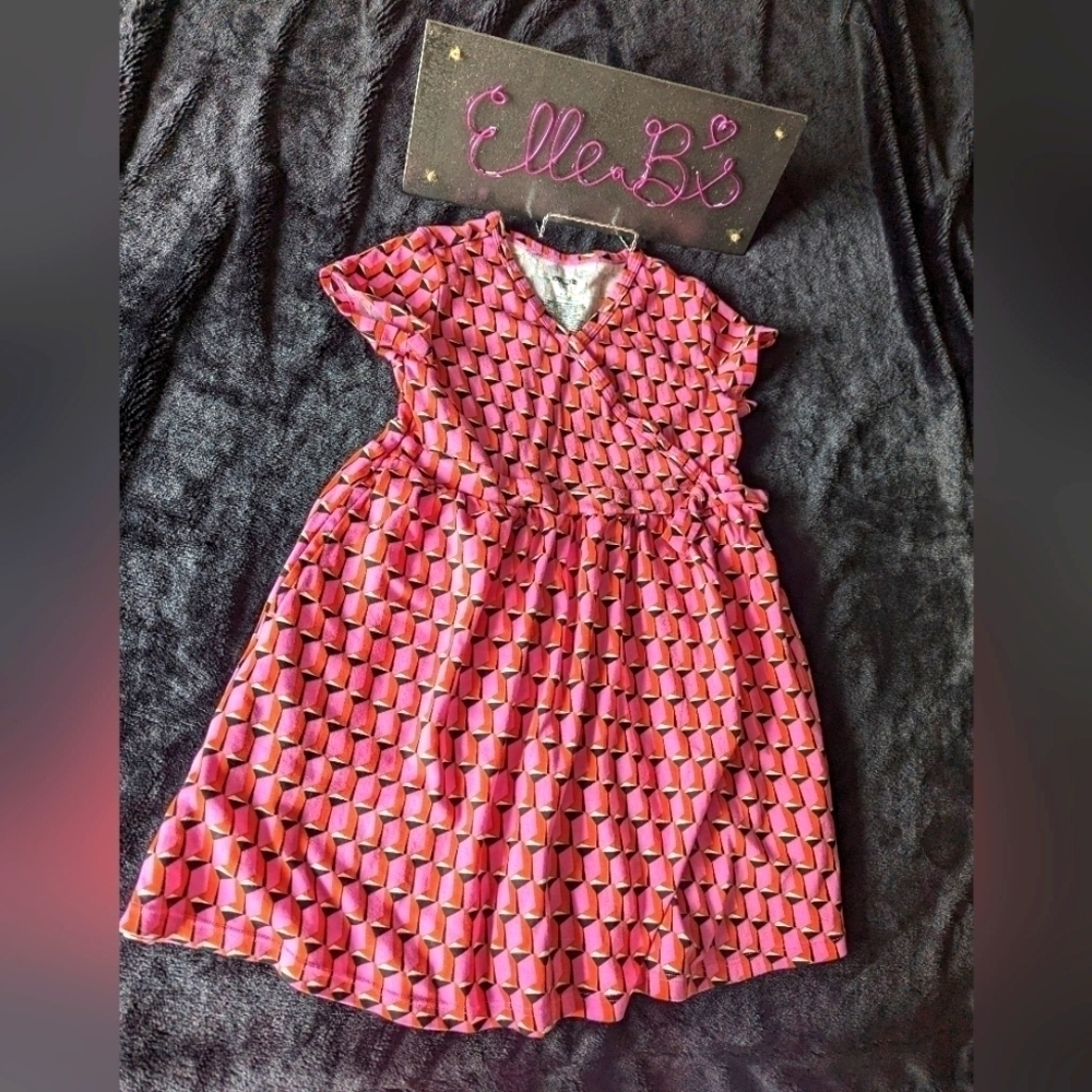 NWT Von Furstenberg Geo Pattern Wrap Style Bow Detail Dress M, XL